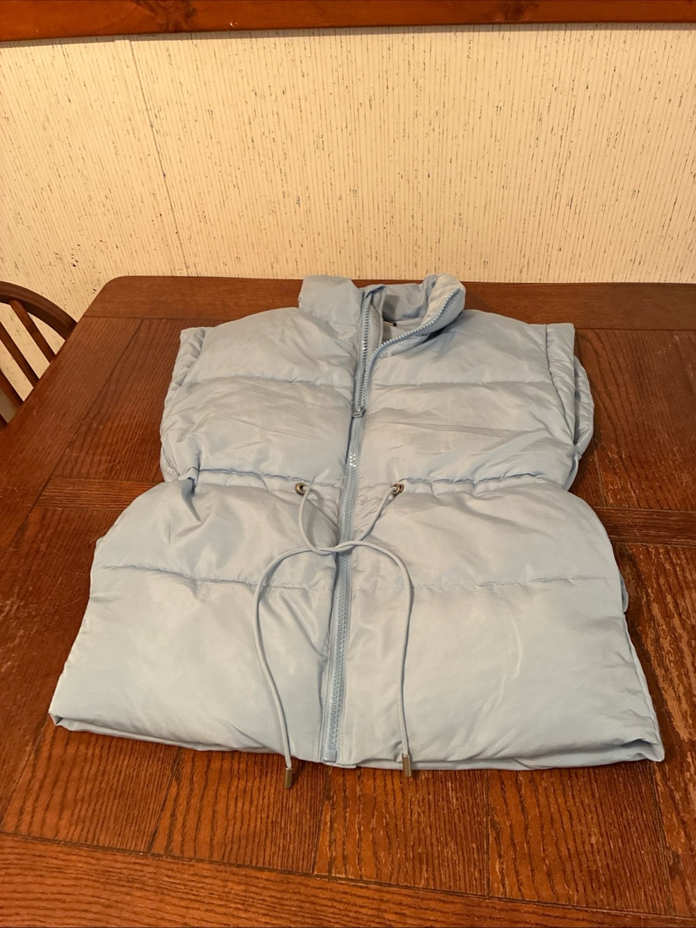 Elleven Oversized Puffer Vest Women’s M Puffy Blue Zip Up Pockets